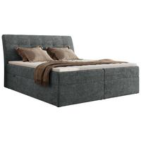 BOXBETT DAGOS 140/200 - Grau Schenille grob gewebt - H3 - Topper T25 - Grau, Textil (140/200cm) - MKS