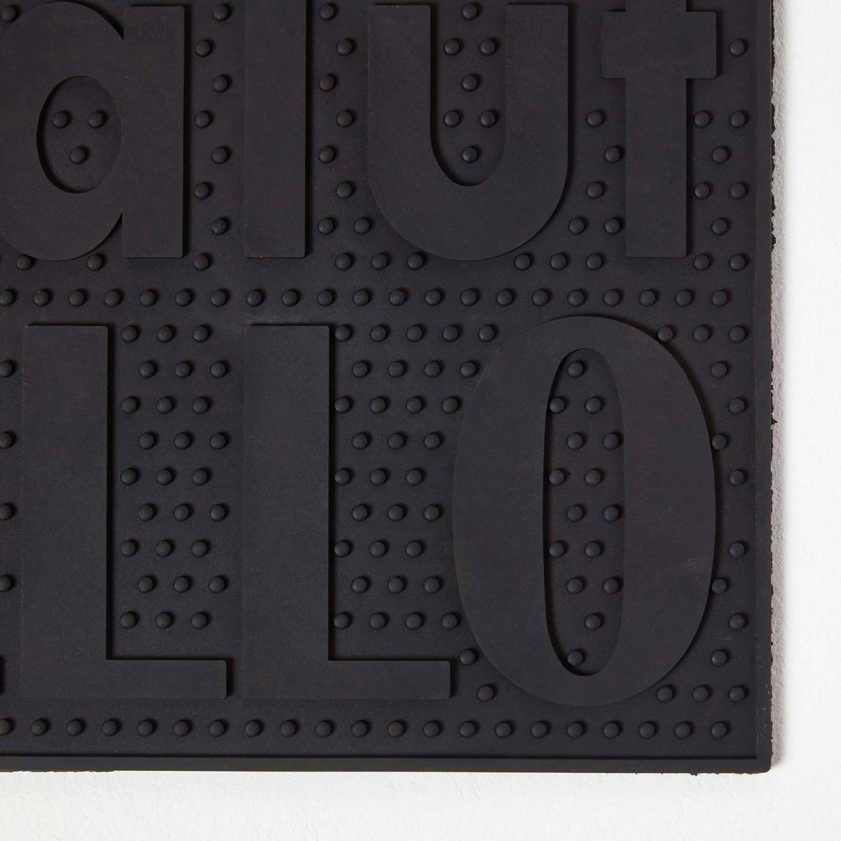 FUSSMATTE Hello, 46/76 cm - Schwarz, Kunststoff (46/76cm) - Homescapes
