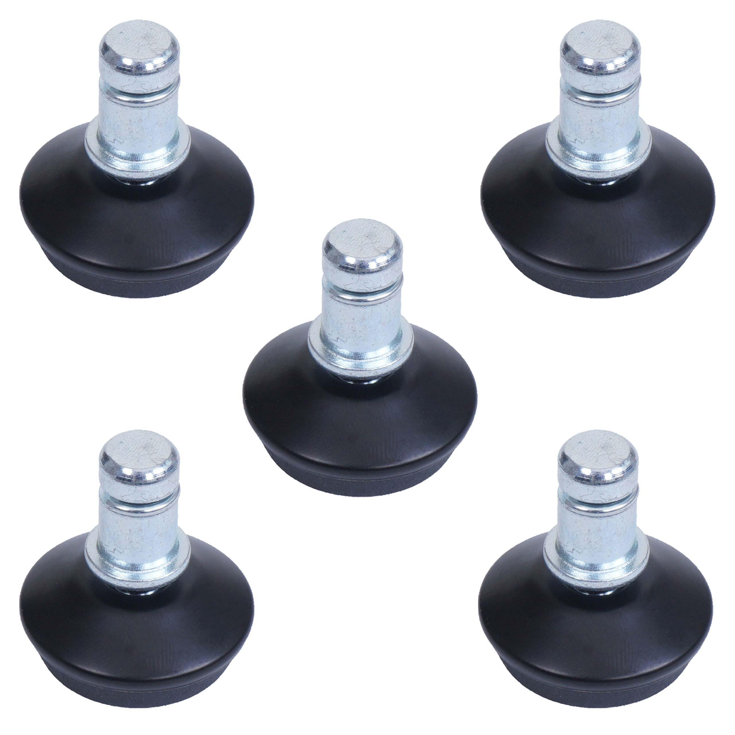 BODENGLEITER Schwarz 5er-Set - Schwarz, Kunststoff (3/4/3cm) - MCW