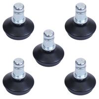 BODENGLEITER Schwarz 5er-Set - Schwarz, Kunststoff (3/4/3cm) - MCW