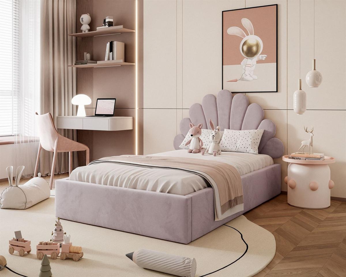 POLSTERBETT ASHLEY mit Bettkasten 160x200 cm, Stoff: Magic Velvet 2249 - Violett, Textil - Lookway