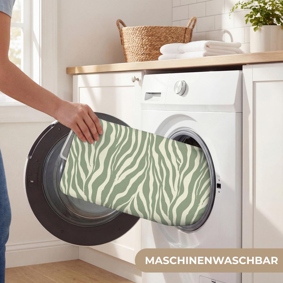 BADEMATTE Zebra - Motiv - Grün 60x40 cm - Salbeigrün, Textil (60/40cm) - OnlyWow