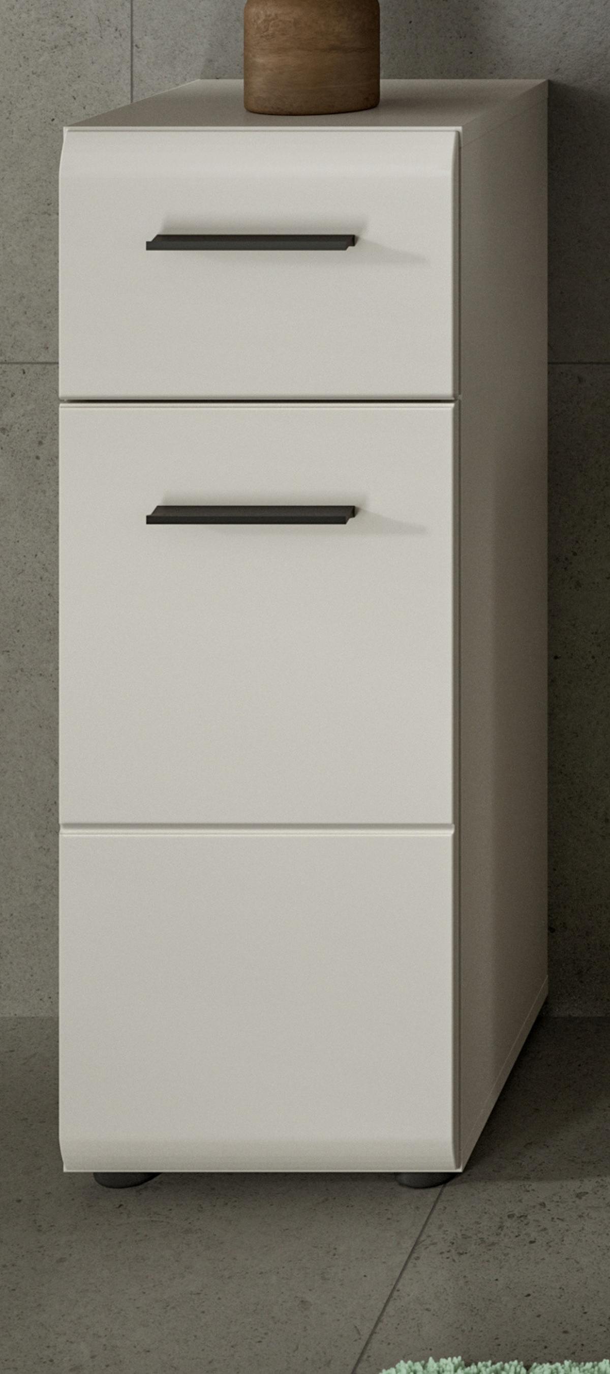 BADKOMMODE Kaschmir 30 x 80 cm, Badschrank mit Vollauszug-Schubkasten - Kaschmir/Schwarz, Holzwerkstoff/Kunststoff (30/80/30cm) - Inn.Furn