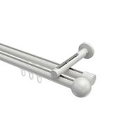 GARDINENSTANGE INNENLAUF Siteno Luino 180 cm, 2-läufig, 20 mm Ø Weiß - Weiß, Metall (180cm) - INTERDECO