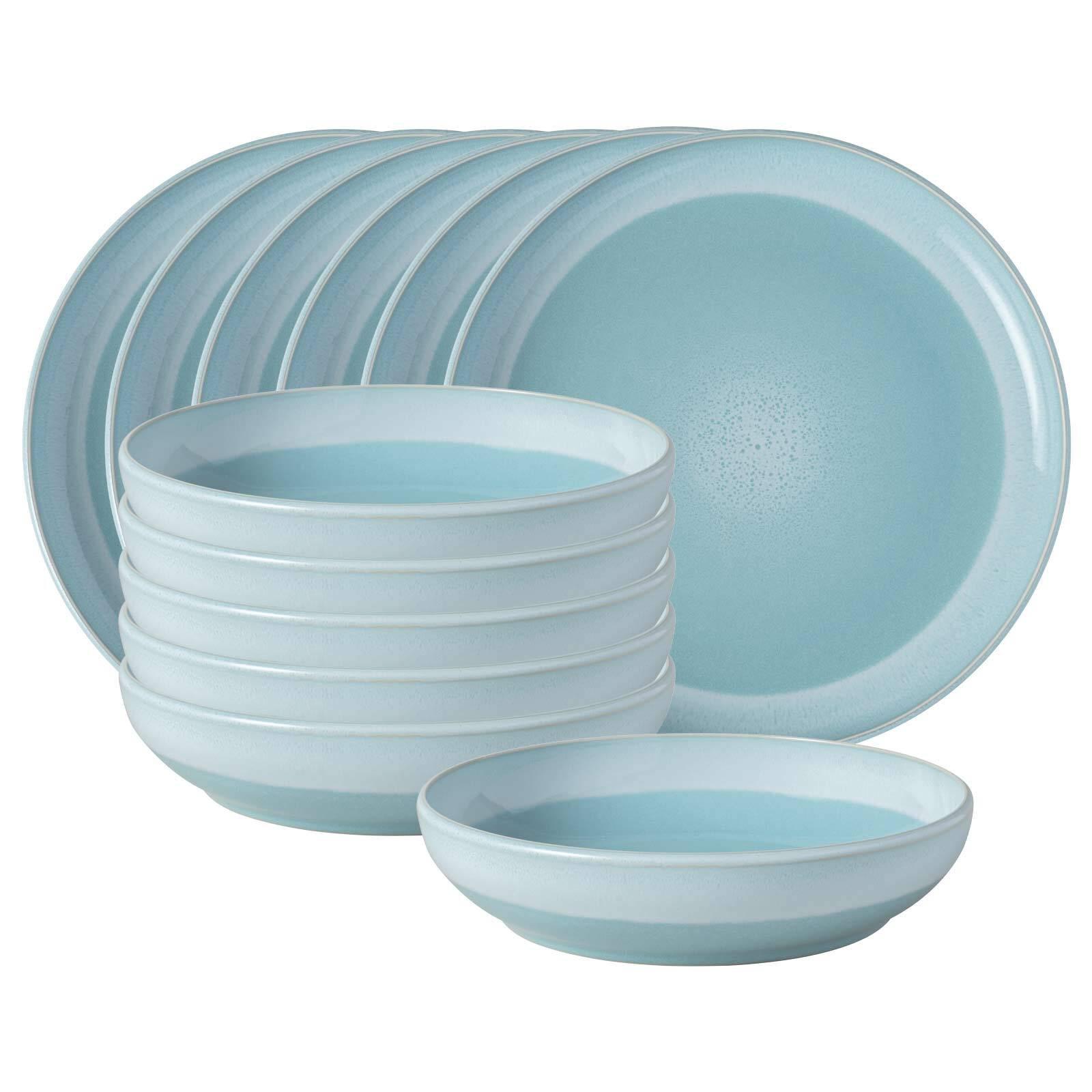 TAFELSERVICE Perlemor Aqua blau 12-tlg. - Blau, Keramik (2/2/2cm) - like.Villeroy & Boch