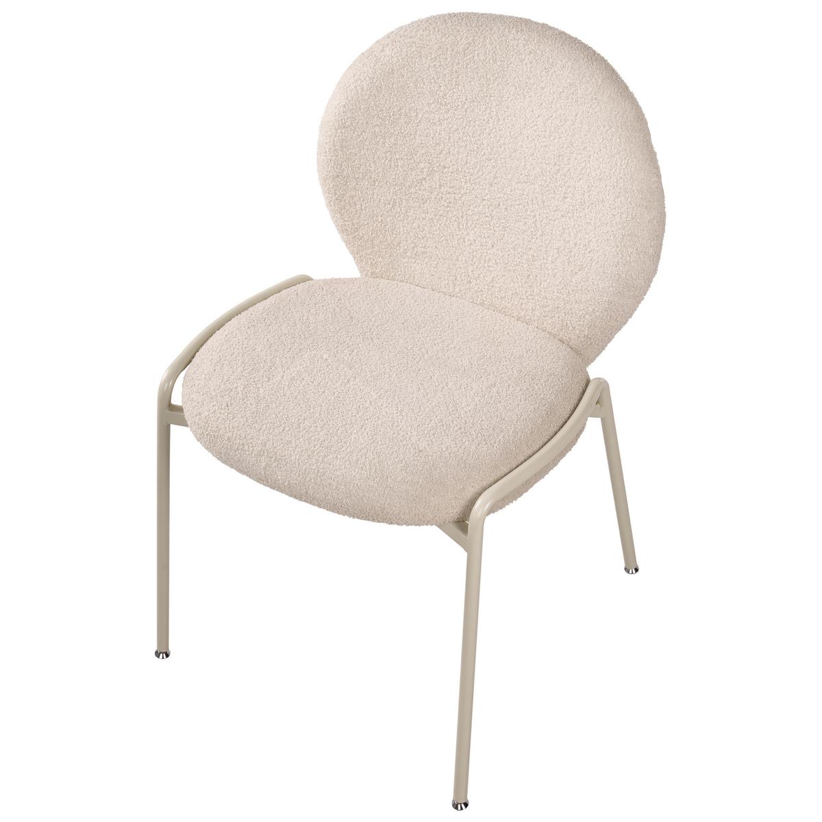 STUHL 2er-Set Bouclé Hellbeige Ellie - Beige, Textil (56/83/65cm) - Beliani
