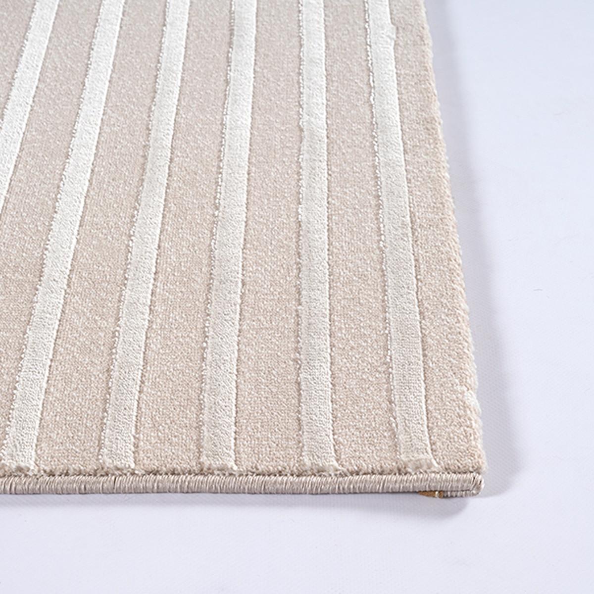 KURZFLORTEPPICH Geometrisch ERESMA Polyester Beige 140 x 200 cm - Beige, Textil (140/200cm) - KADIMA DESIGN