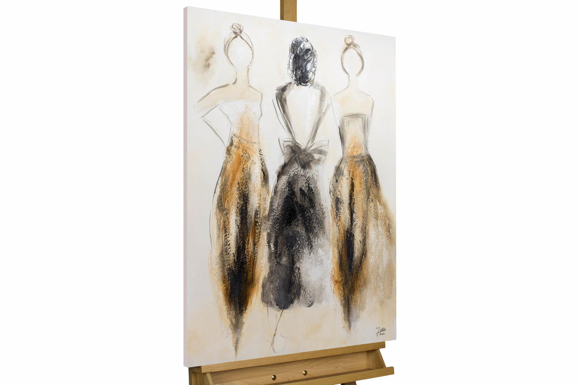 ACRYLBILD HANDGEMALT 60/90 cm - Beige/Braun, Holz/Textil (60/90cm) - KUNSTLOFT