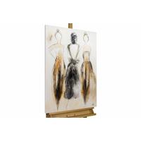 ACRYLBILD HANDGEMALT 60/90 cm - Beige/Braun, Holz/Textil (60/90cm) - KUNSTLOFT