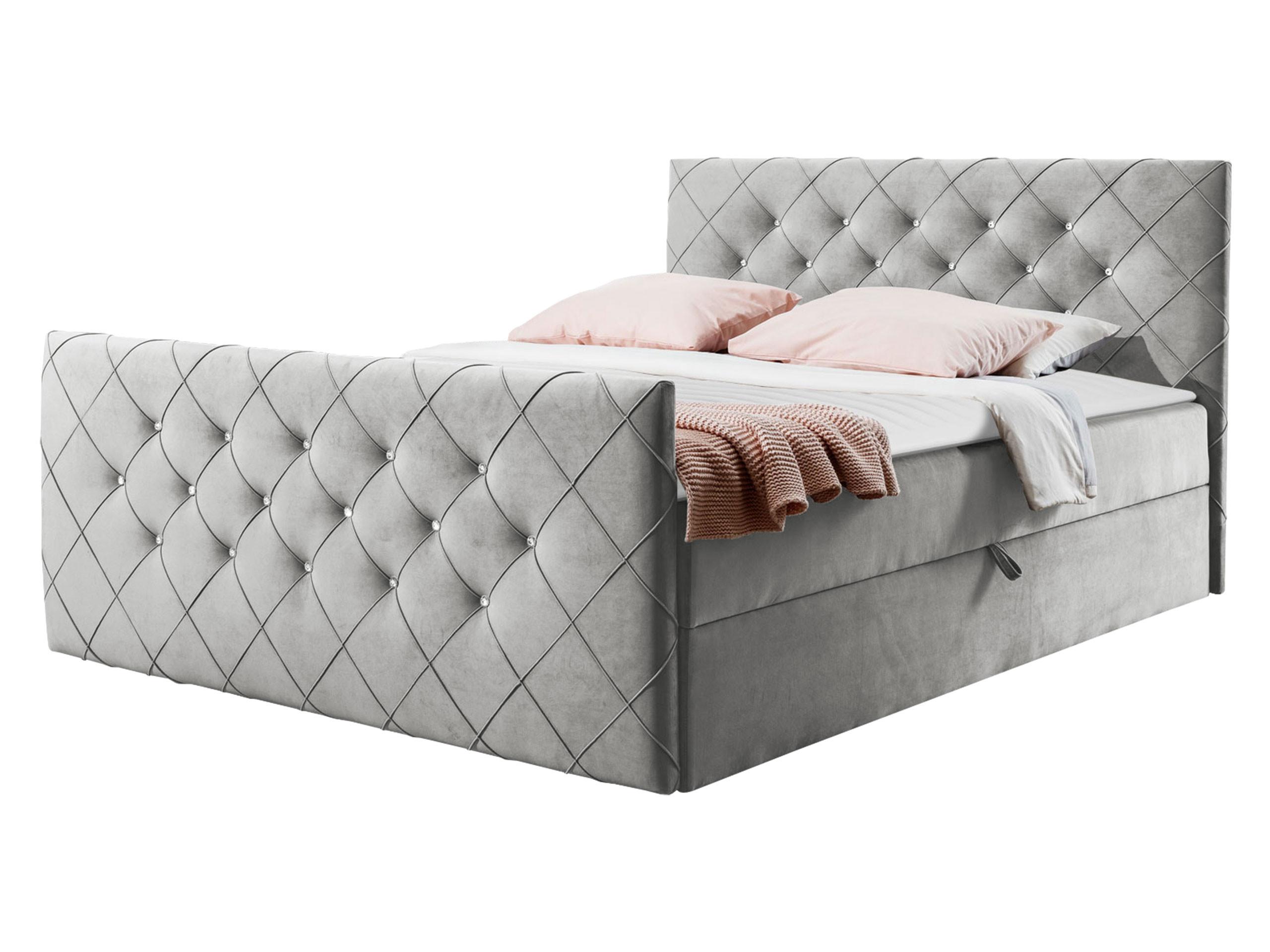 BOXBETT Malaga - H3 - Grau, Holz (180/200cm) - MIRJAN24