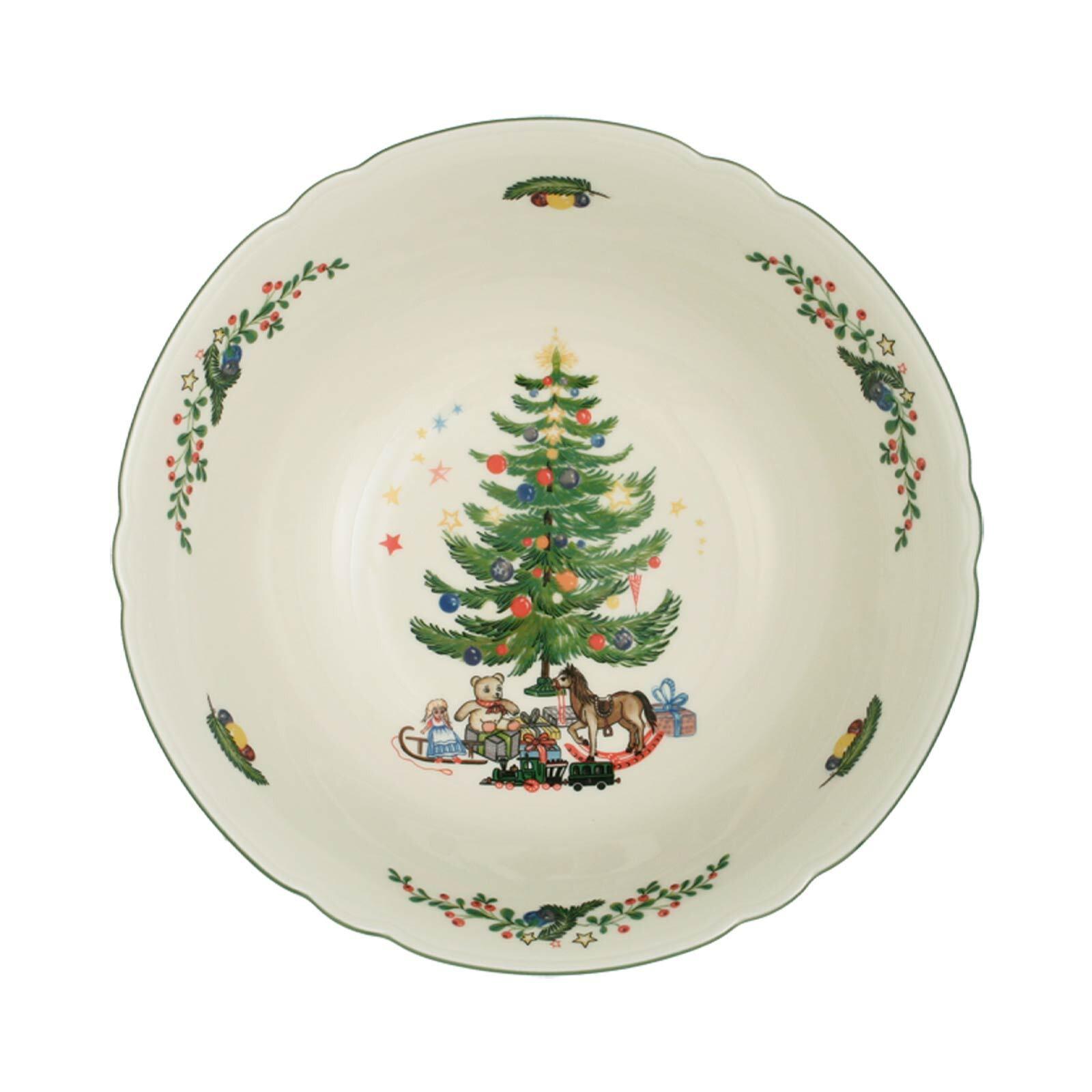 SCHÜSSEL Marieluise Weihnachten weiß-grün ø 23,1 cm - Weiß/Grün, Keramik (23.1cm) - Seltmann Weiden