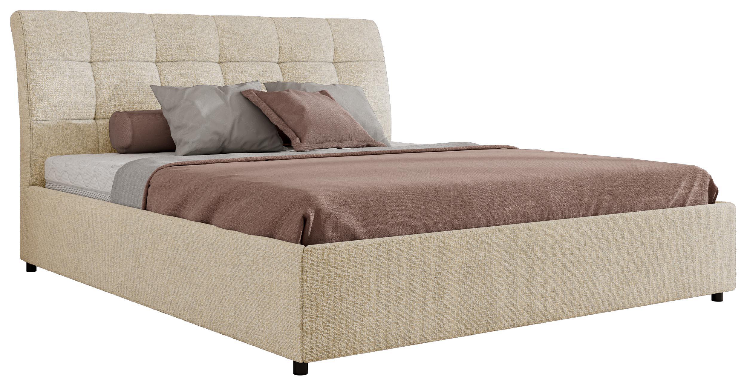 POLSTERBETT GALA CLASSIC 160/200 - Creme Strukture - ohne Matratze - Creme, Textil (160/200cm) - MKS