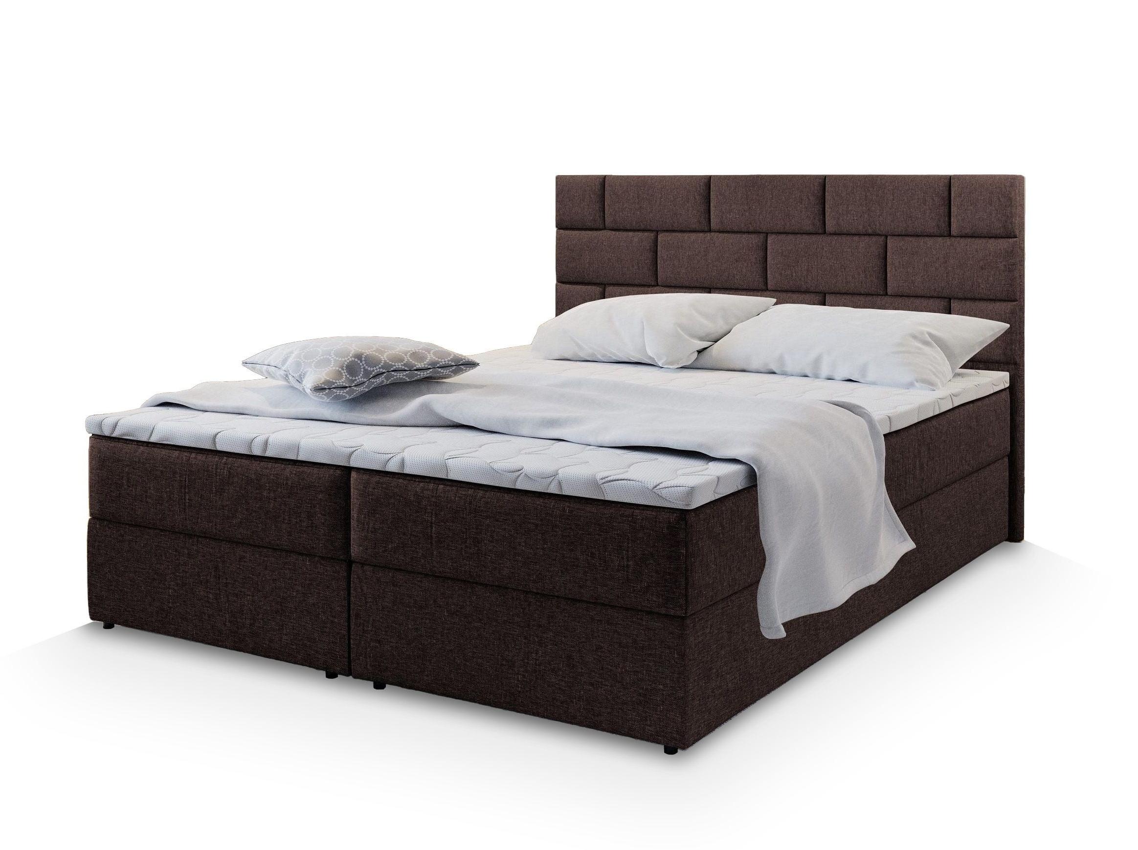 BOXBETT KERLO 140x200 cm mit Matratze und Topper - Braun - Braun, Holz (140/200cm) - MASSENO
