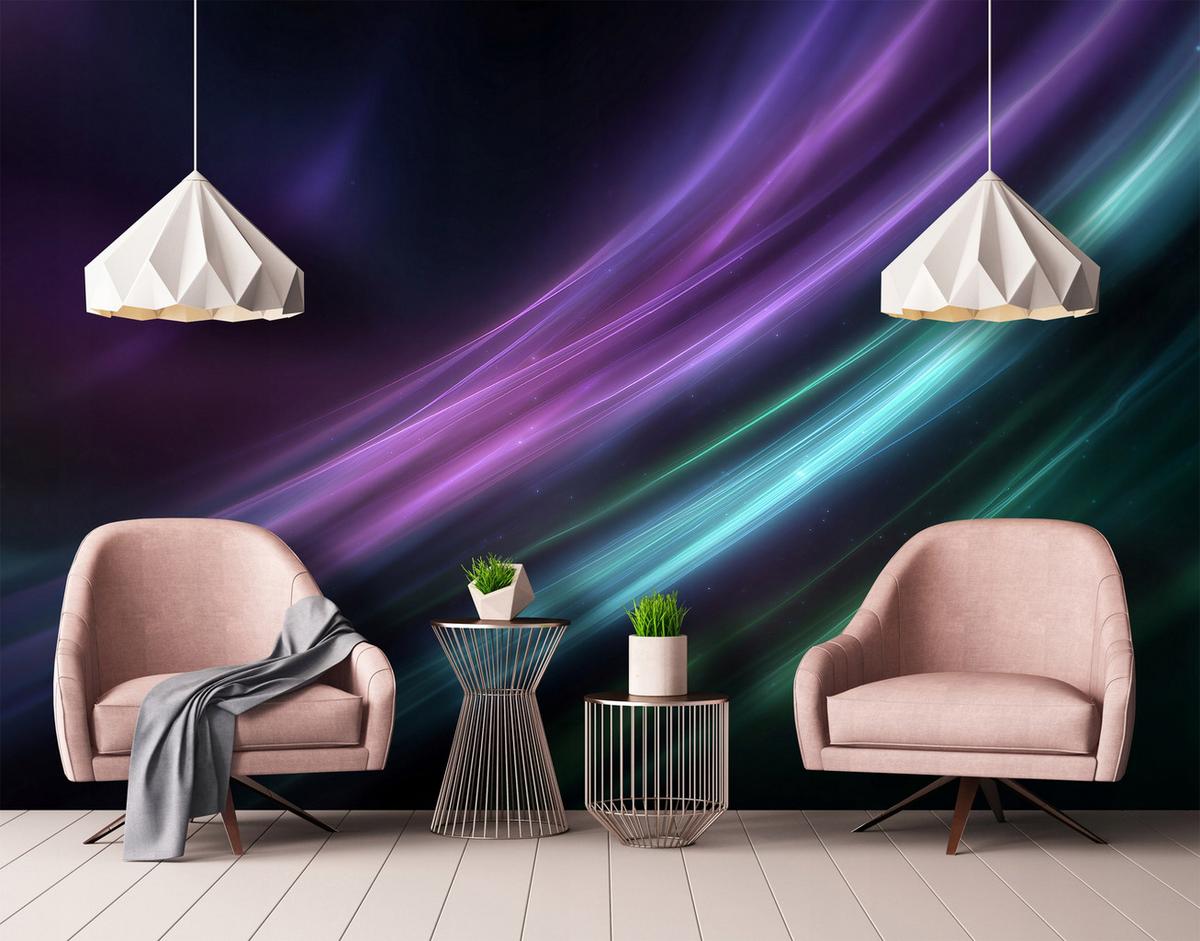 FOTOTAPETE Abstrakt Modern Lila 250x175 cm - Multicolor, Papier (250/175cm) - Wallarena