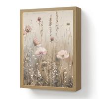 WANDLEUCHTE MIT AKKU Blumen - Rosa - Modern - Beige 30x40 cm - Altrosa, Holzwerkstoff (30/40/8cm) - OnlyWow