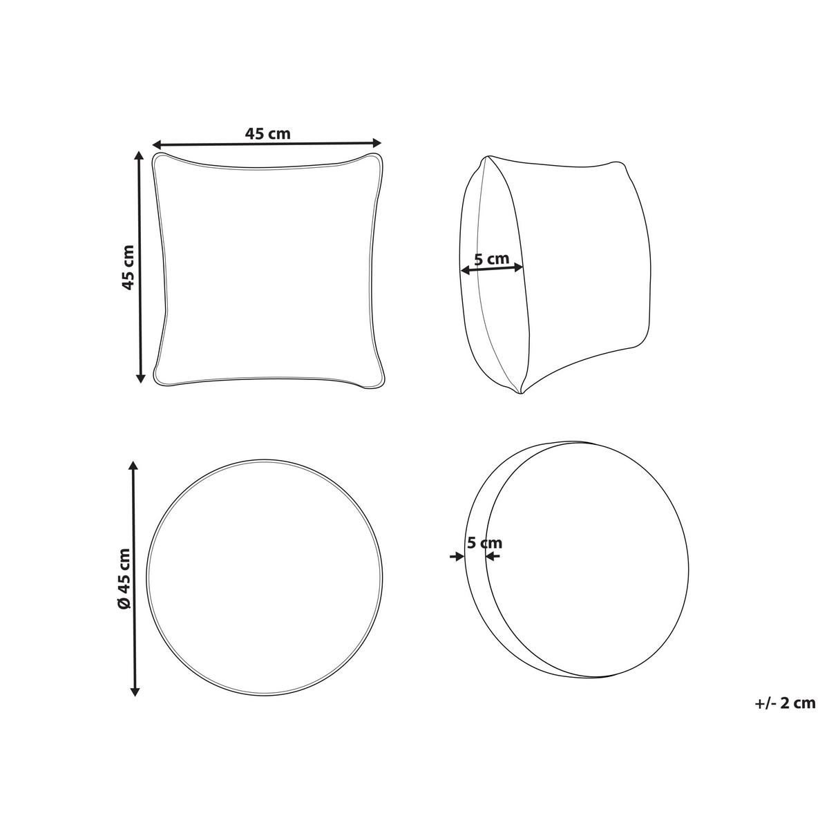 DEKOKISSEN 2er-Set Weiß 45/45 cm Sindora - Weiß, Textil (45/45cm) - Beliani