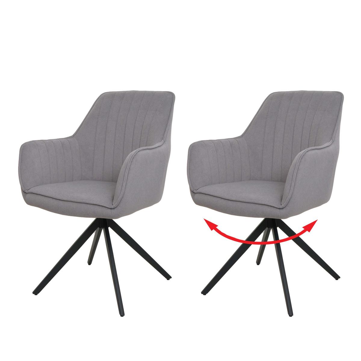 ESSZIMMERSTUHL Hellgrau 2er-Set - Hellgrau, Textil (58/87/55cm) - MCW