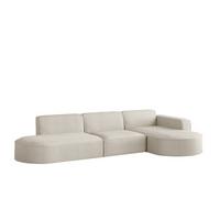 ECKSOFA Palma In Scala - Beige, Holzwerkstoff/Textil (296/165cm) - Fun Möbel