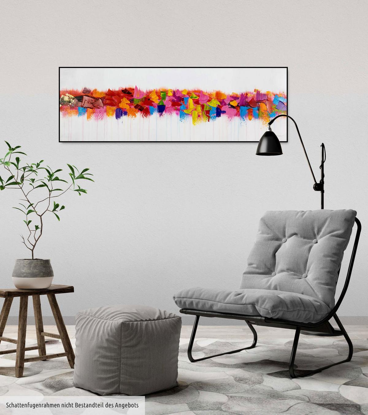 ÖLGEMÄLDE 120/40 cm - Beige/Gelb, Holz/Textil (120/40cm) - KUNSTLOFT