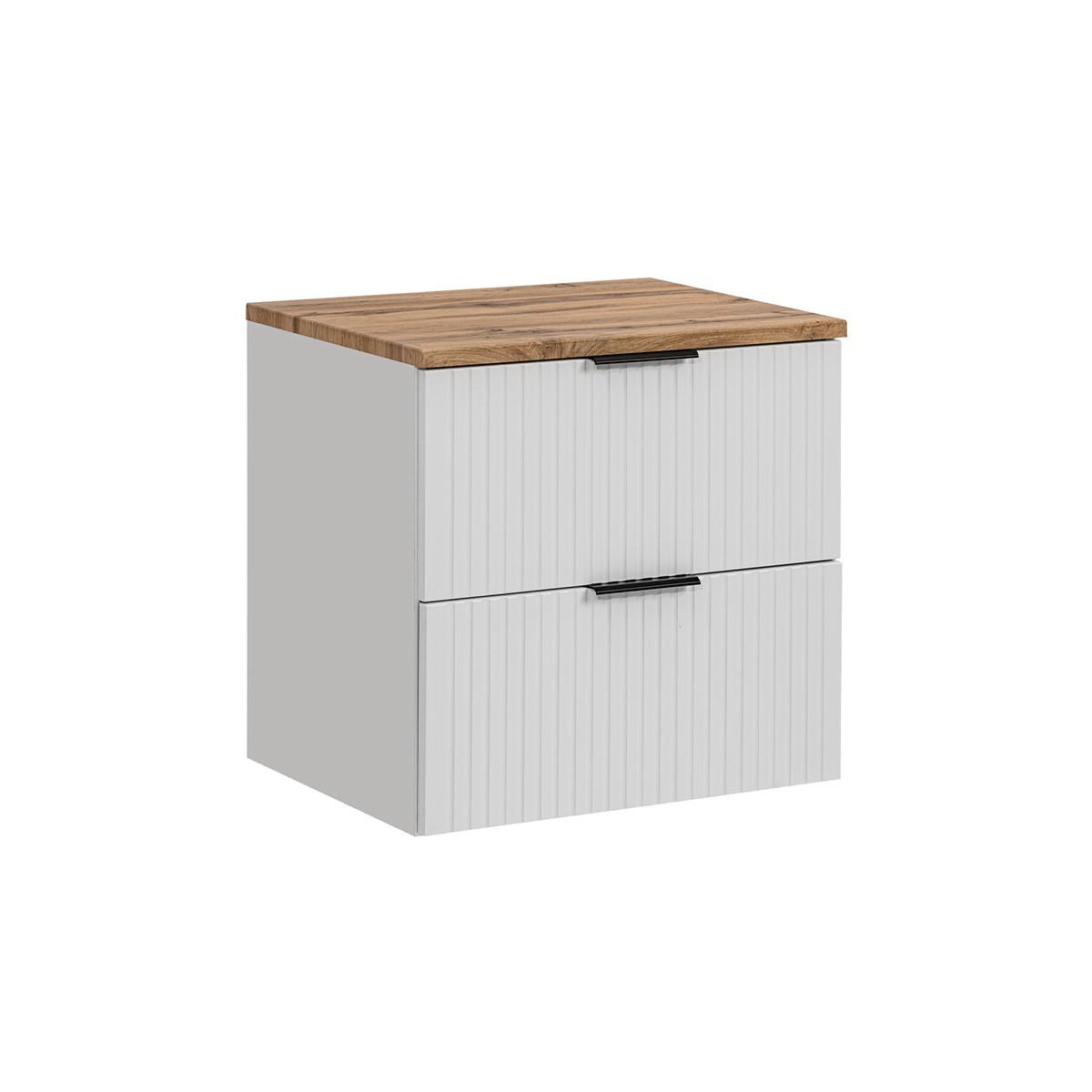 WASCHTISCHUNTERSCHRANK 60.6cm Adriel Weiß - Weiß, Holzwerkstoff (60.6/59/46cm) - Petits-meubles