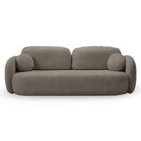 BETTSOFA AMICO Beige Bucle-Stoff mit Schlaffunktion - Beige, Holz (238/86.5/101cm) - MASSENO