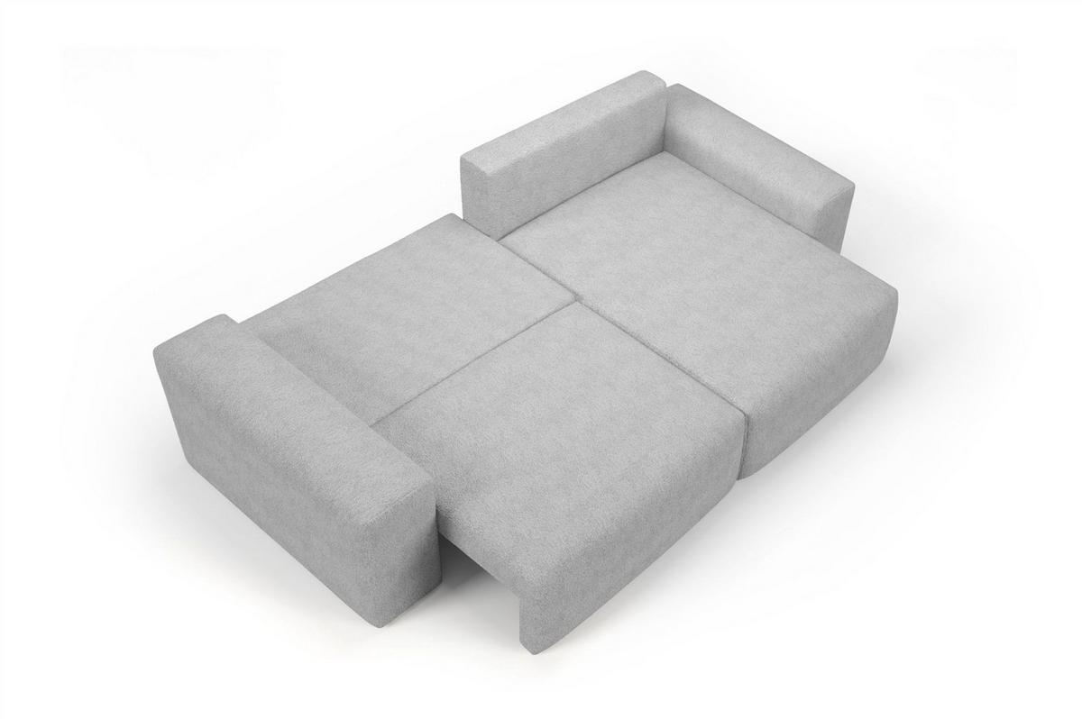 ECKSOFA Arona Xs Mit Schlaffunktion - Hellgrau, Holzwerkstoff/Textil (255/148cm) - Fun Möbel