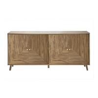BUFFET mit 4 Türen, laminierten Fronten 39/75/156,5 cm - Eschefarben, Holzwerkstoff (39/75/45cm) - Calicosy