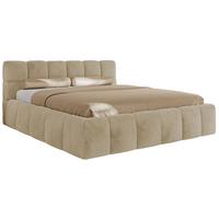 POLSTERBETT NIRA CLASSIC 160/200 - Creme Plüsch - Multipocket-Matratze - Creme, Textil (160/200cm) - MKS