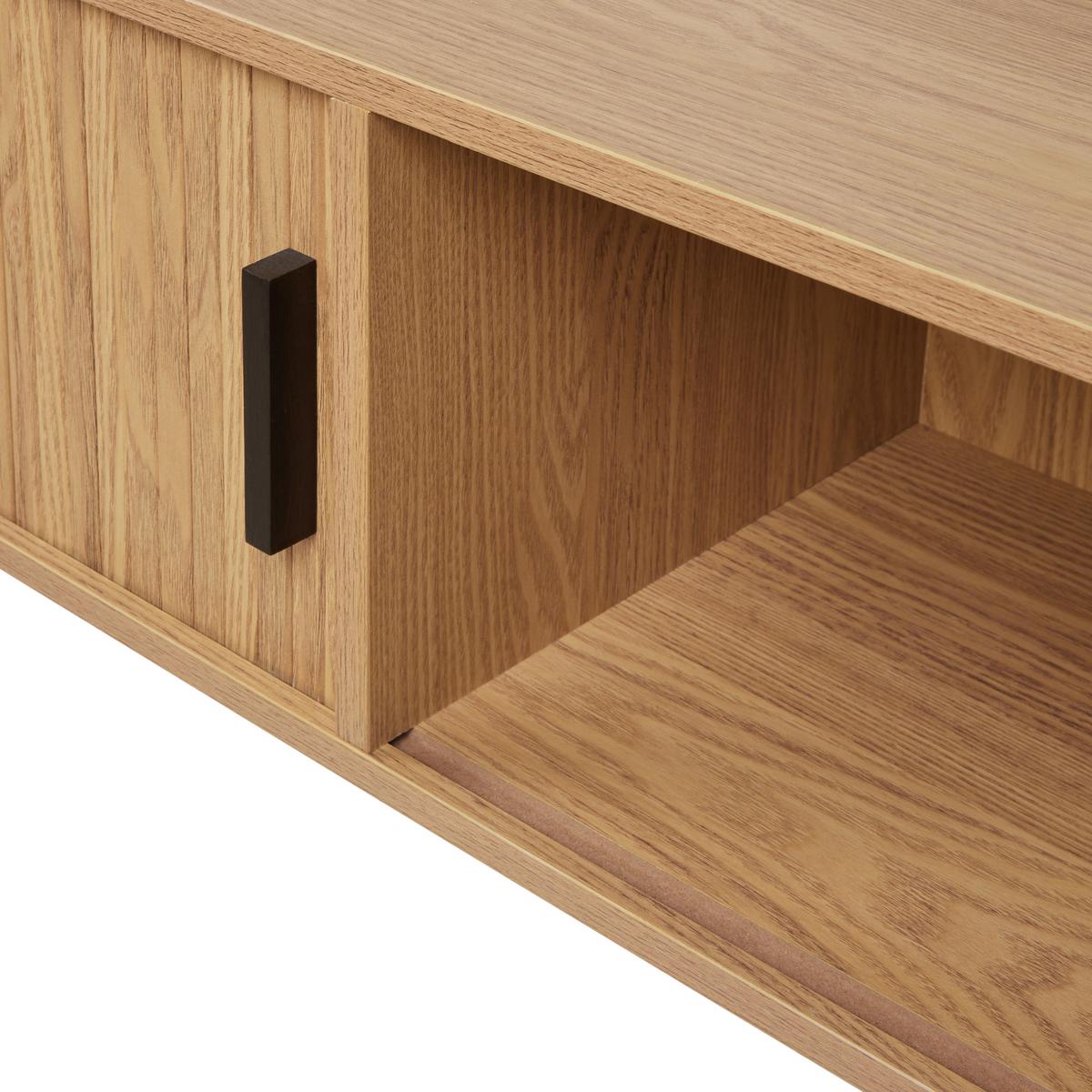 COUCHTISCH helles Holz/schwarz Bradley - Hellbraun/Schwarz, Holzwerkstoff (120/60/41cm) - Beliani