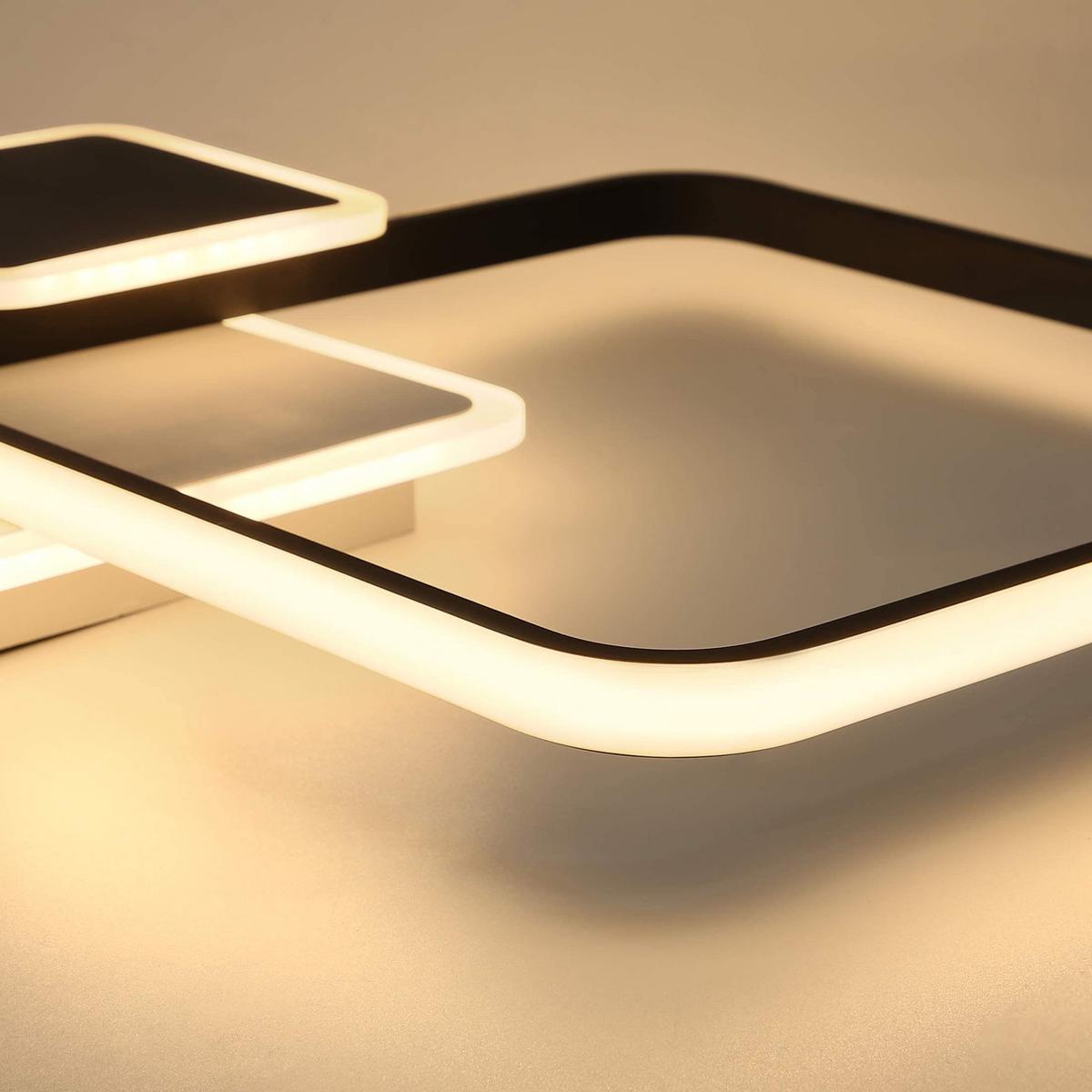 LED-DECKENLEUCHTE Magdalena 47/41/7 cm - Schwarz, Metall (47/41/7cm) - Nettlife