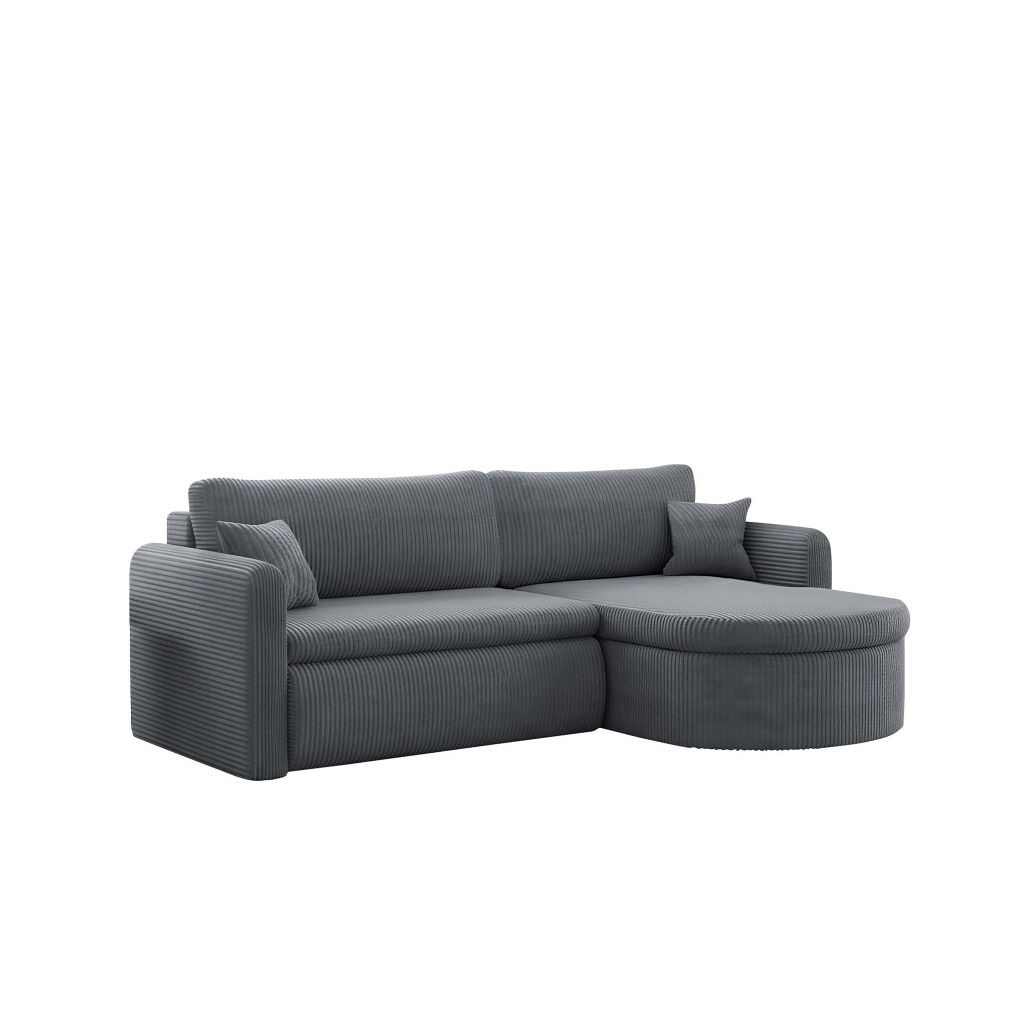 ECKSOFA Feliz In Poso - Grau, Holzwerkstoff/Textil (250/160cm) - Fun Möbel