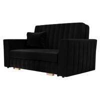 SCHLAFSOFA Viva Glam II - Schwarz/Naturfarben, Holz/Kunststoff (145/85/98cm) - MIRJAN24