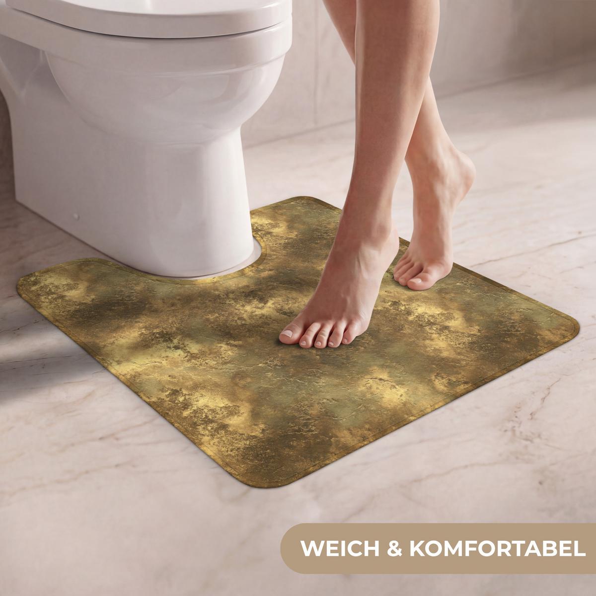 WC-VORLEGER Antik - Metallic-Look - Gold Toilettenvorleger 55x60 cm - Goldfarben, Textil (55/1cm) - OnlyWow