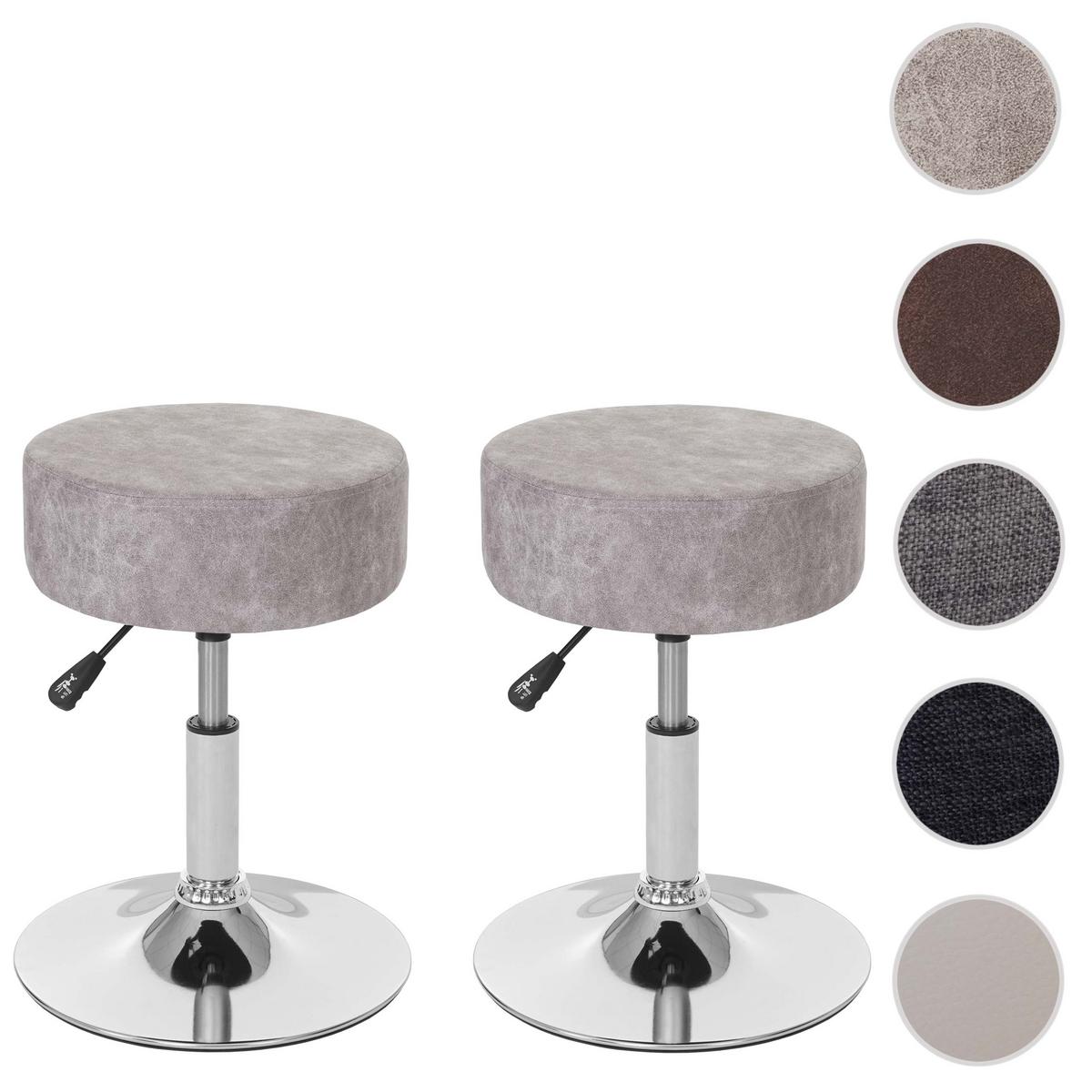HOCKER Hellgrau 2er-Set - Hellgrau, Textil (35/55/35cm) - MCW