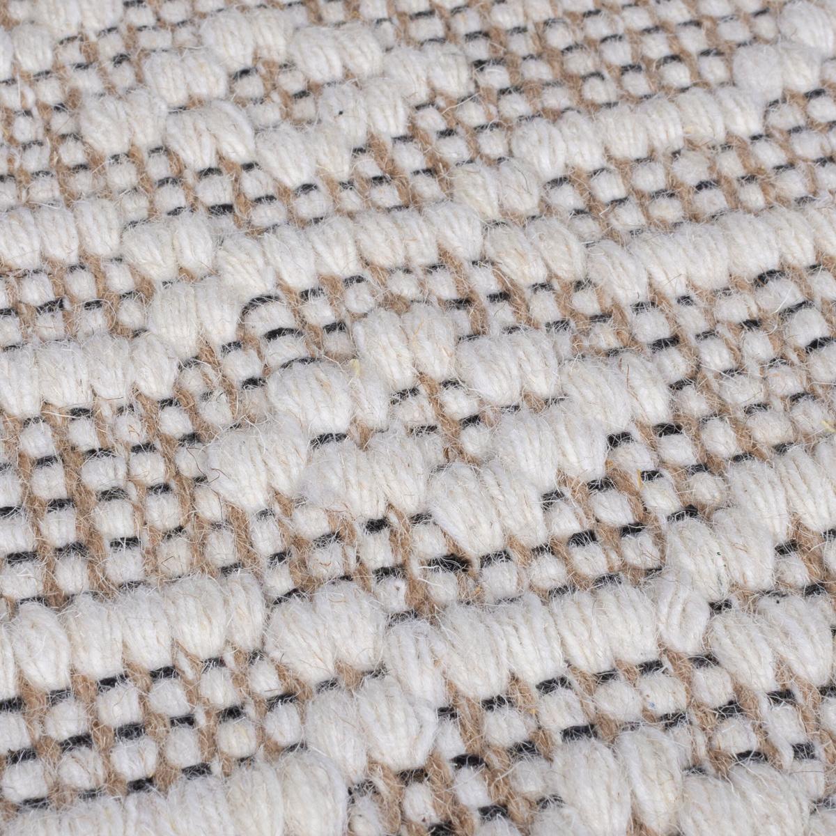 WOLLTEPPICH handgewebt ROTHER, mit Diamant Muster, Beige, 80 x 150 cm - Beige, Textil (150/80cm) - KADIMA DESIGN