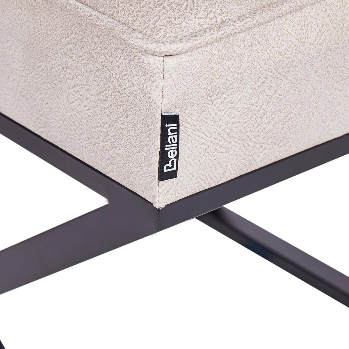 HOCKER Kunstleder Beige Murdo - Beige/Schwarz, Kunststoff (47/43/40cm) - Beliani