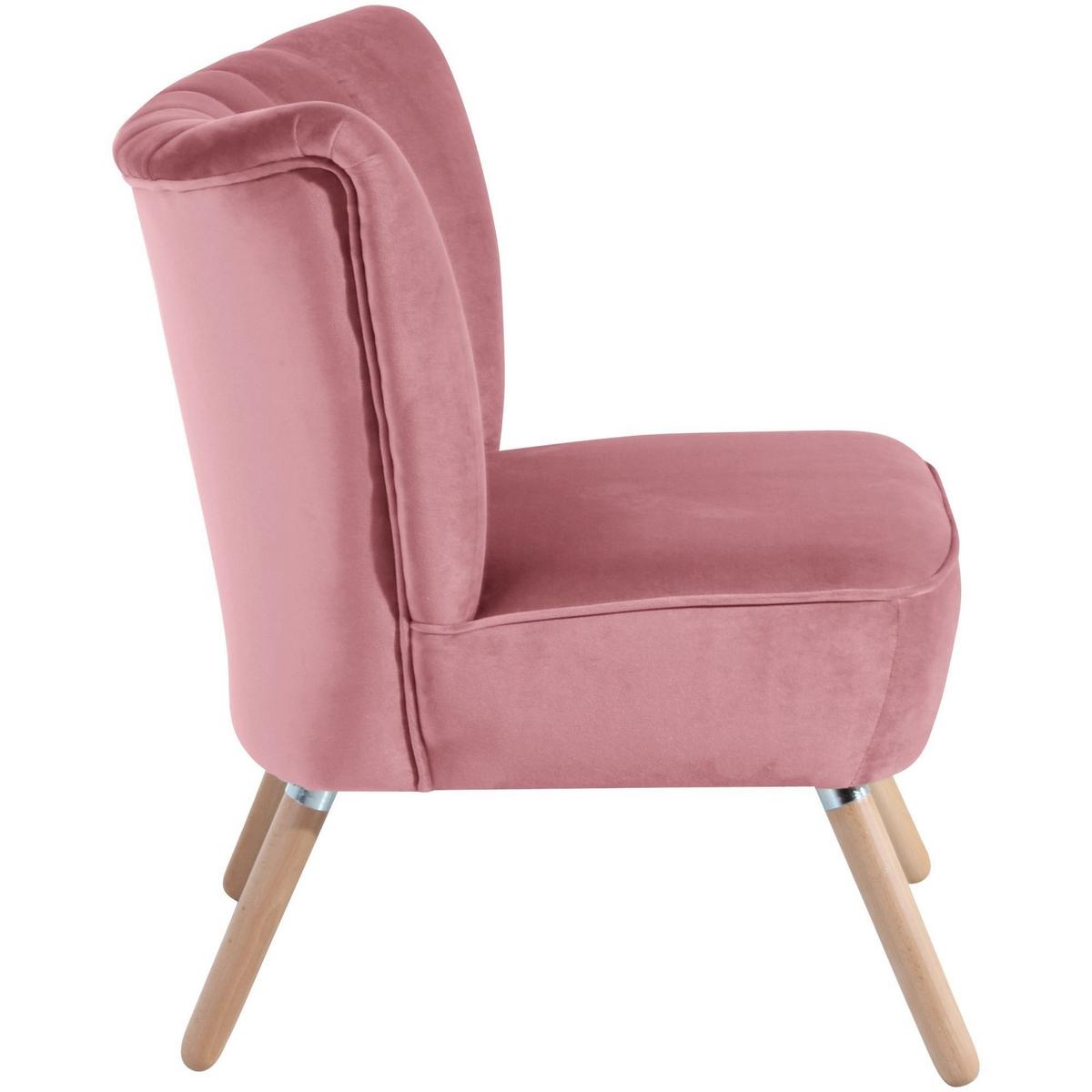 SESSEL Kadisha Bezug Samtvelours Buche natur / rosé - Buchefarben/Rosa, Kunststoff (70/80/66cm) - 58aufmkessel