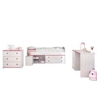 KINDERZIMMER SET Parisot Smoozy 4-tlg. Holzdekor Kiefer Weiß/Pink - Pink/Weiß, Kunststoff (100/1/200cm) - 58aufmkessel