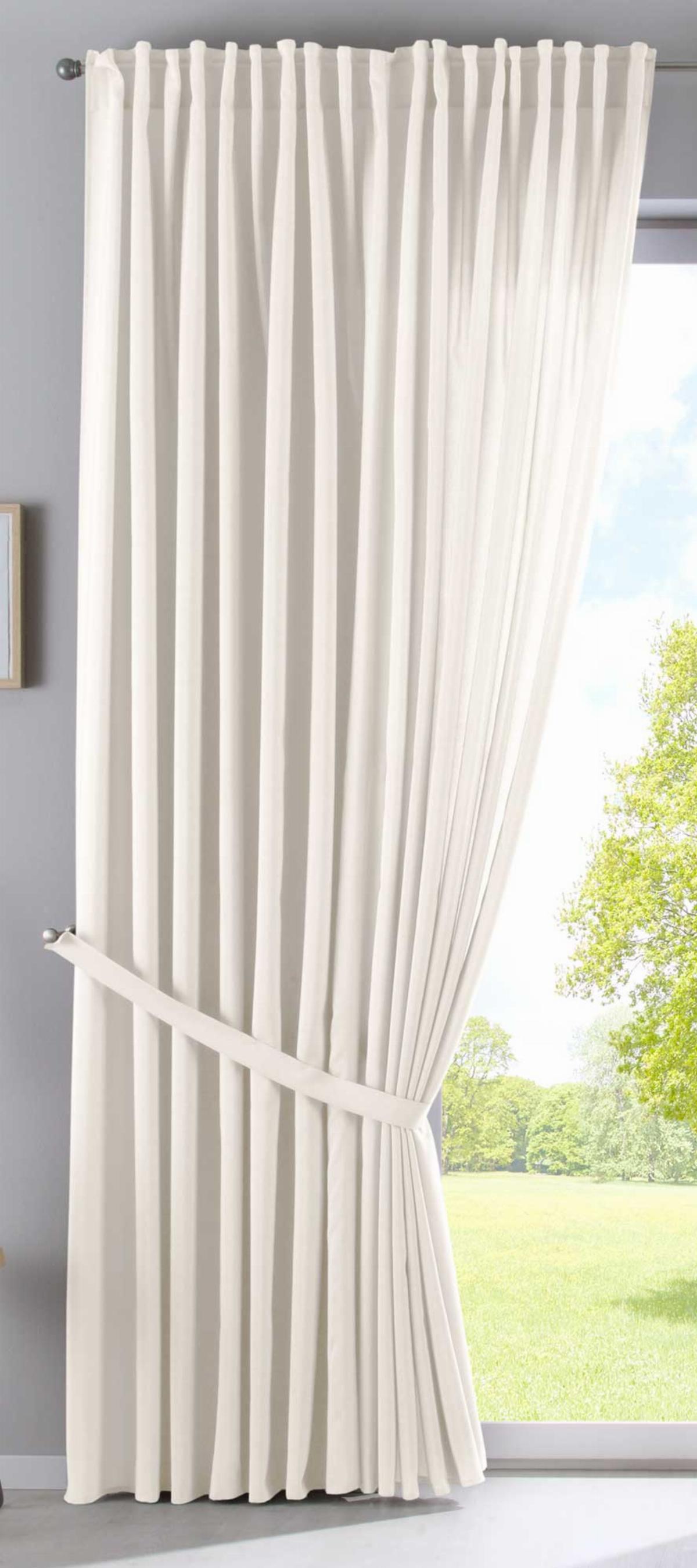 SCHLAUFENGARDINE »Jena« HxB 250x140 cm Creme - Creme, Textil (140/250cm) - Gardinenbox