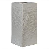 BLUMENTOPF taupe quadratisch 33/33/70 cm Dion - Beige, Naturmaterialien (70cm) - Beliani
