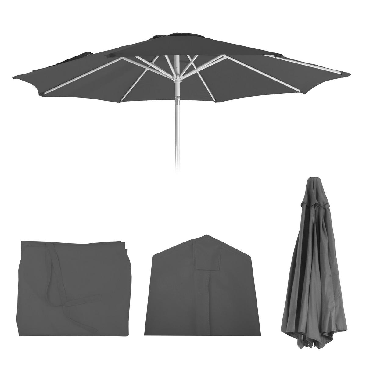 ERSATZ-BEZUG FÜR SONNENSCHIRM Anthrazit - Anthrazit, Textil (300/300cm) - MCW