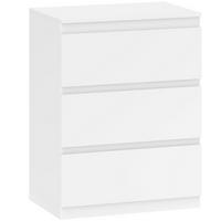 KOMMODE mit 3 Schubladen für Wohnzimmer Spanplatte Weiß - Weiß, Holzwerkstoff (40/79/60cm) - HOMCOM