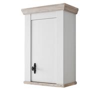HÄNGESCHRANK weiß Pinie Landhaus, Küchenschrank hängend 55 x 85 cm, Soft-Close - Schwarz/Weiß, Holzwerkstoff/Metall (55/85/34cm) - Furn.Design
