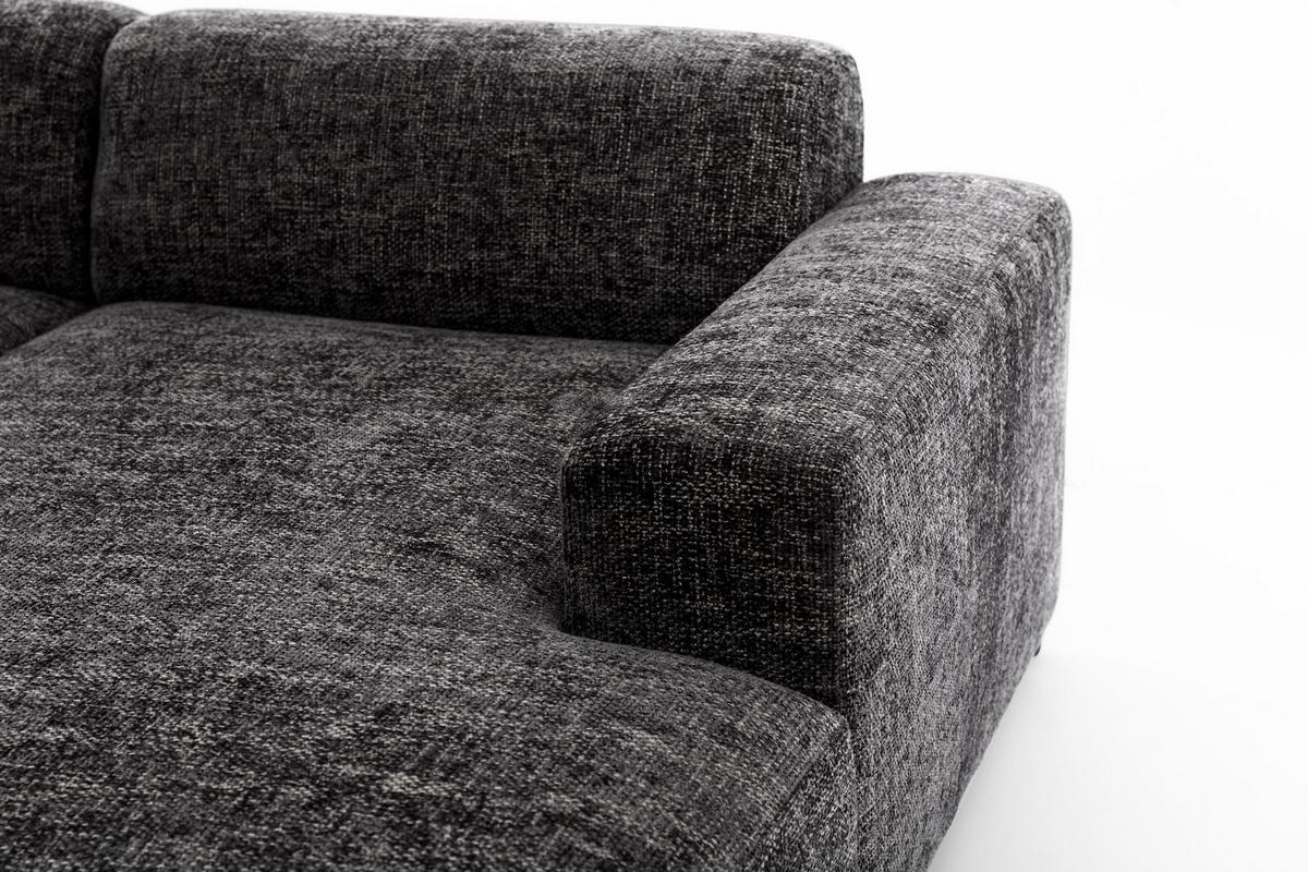 ECKSOFA L Form Jughlio Beige 240/165/75 cm Links mit Schlaffunktion - Beige/Schwarz, Kunststoff/Textil (165/240cm) - AX Living