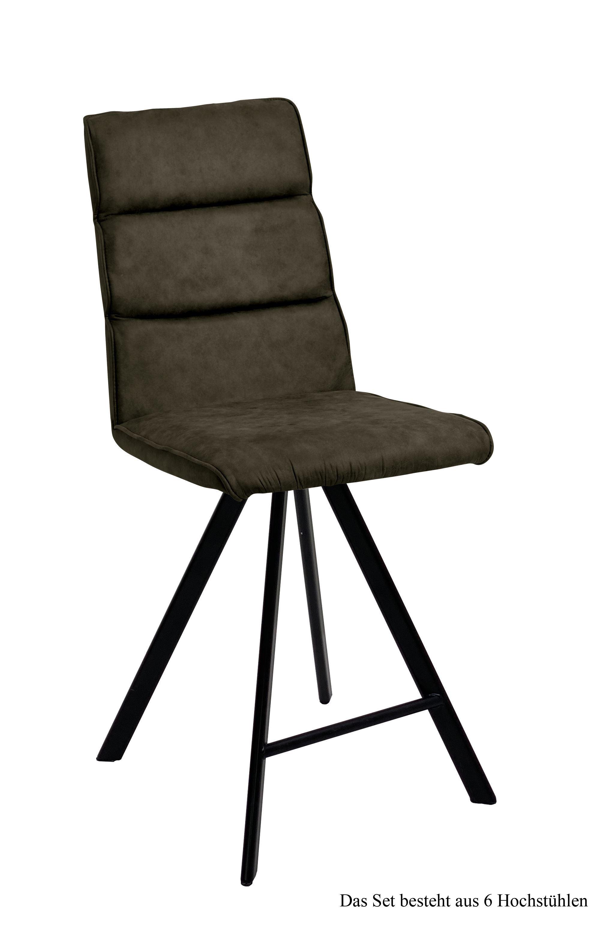 THEKENSTUHL drehbar (6er-Set) Devinne 47x109x60 Schwarz/Khaki - Dunkelgrün/Schwarz, Kunststoff (60/109/47cm) - 58aufmkessel