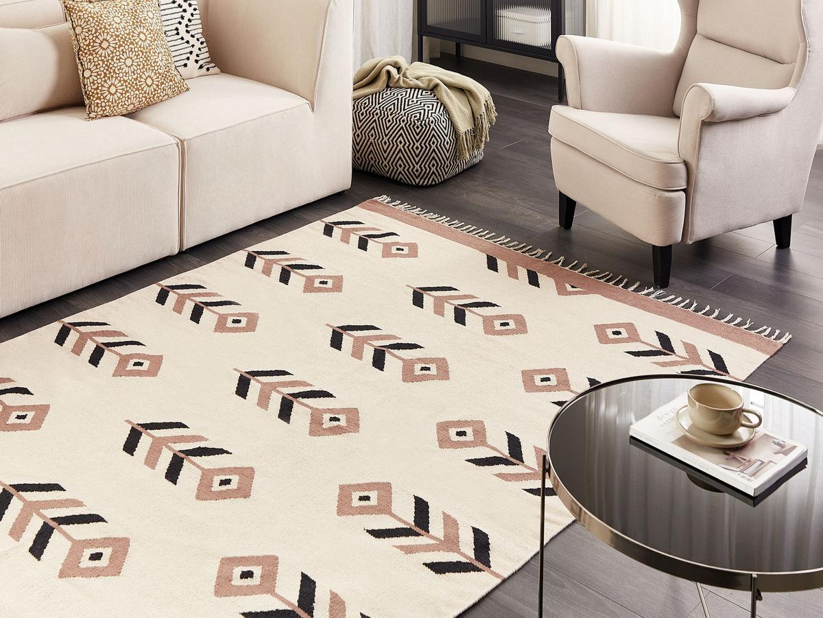 KELIM-TEPPICH Niavan 230/160 cm - Beige, Textil (160/230cm) - Beliani