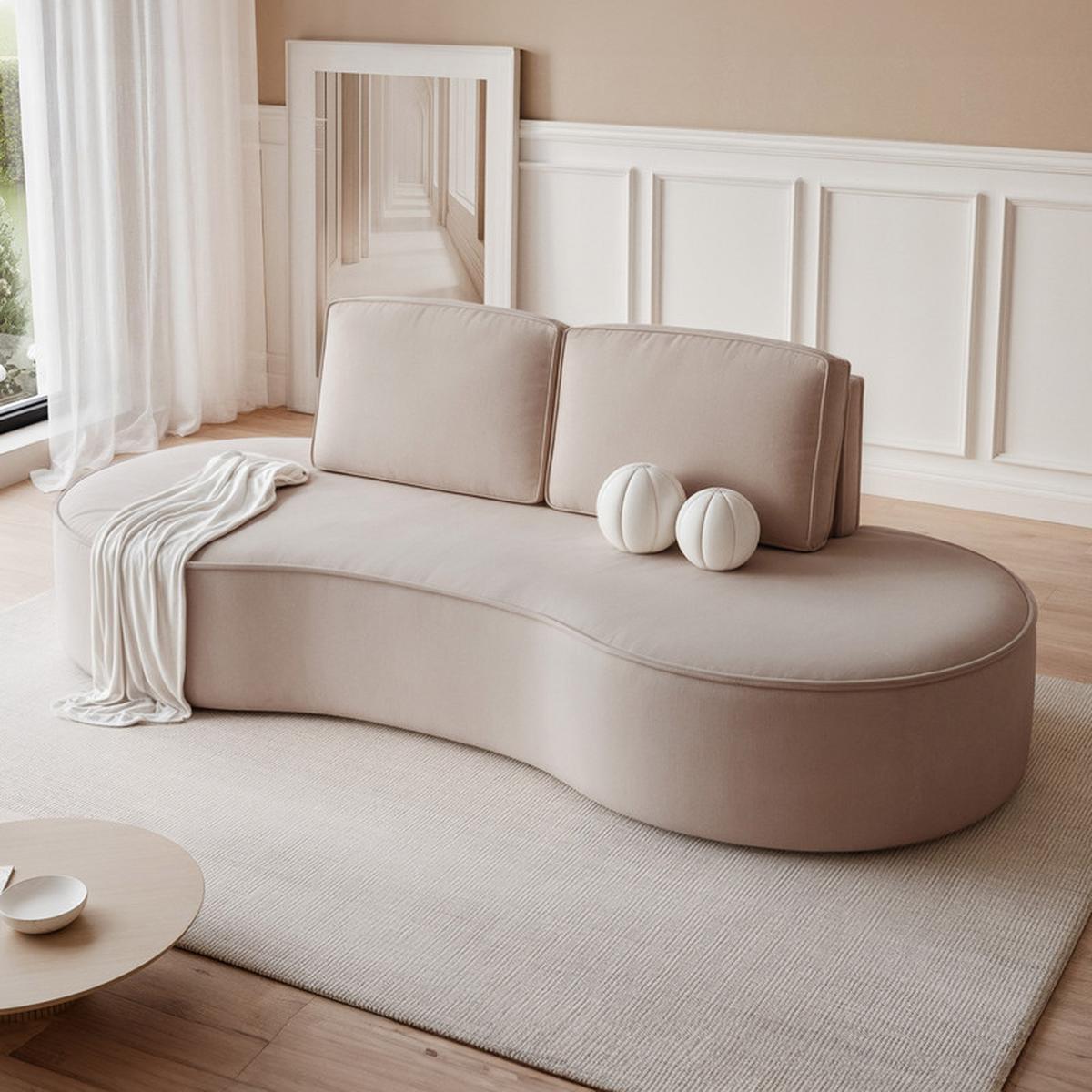 2-SITZER-SOFA SOFIA Veloursstoff in Braun - Schwarz/Braun, Kunststoff/Textil (234/88/101cm) - Idohome