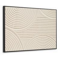 LEINWAND Bilder mit Rahmen - Muster - Abstrakt - Weiß - 70x50 - Beige, Textil (70/50cm) - MuchoWow