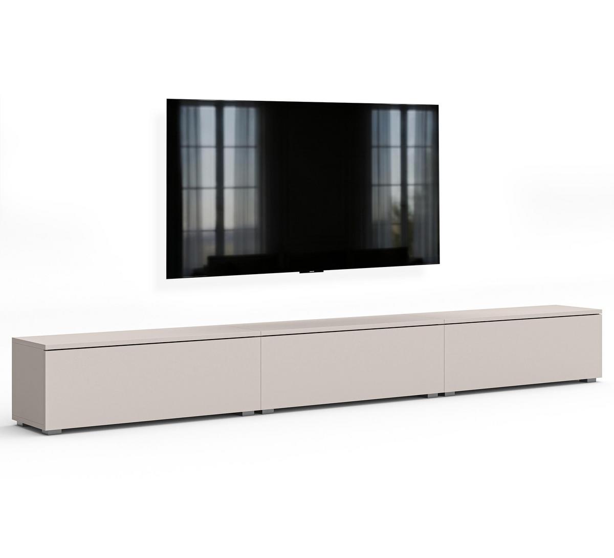 LOWBOARD Barvo 3x100 Beige Kaschmir 300/36,5/32 cm – hängend oder stehend - Beige, Holzwerkstoff/Kunststoff (300/36.5/32cm) - AX Living