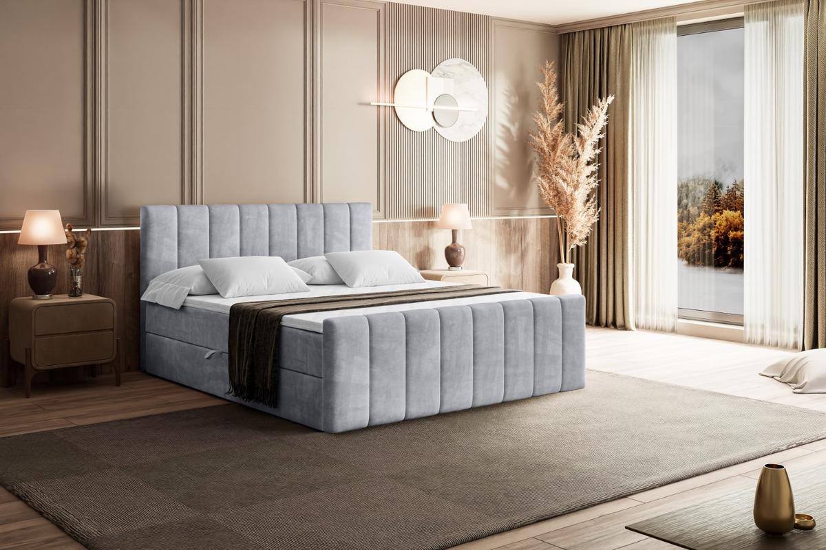BOXBETT OTTA-Z - 180x200 cm - H3 - Hellgrau - Hellgrau, Holzwerkstoff (180/200cm) - ALTDECOR